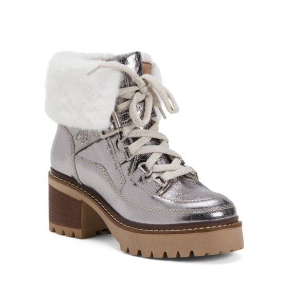 FREE PEOPLE Silver Cozy Jasper Hiker Ankle Boots - Picture 1 of 2